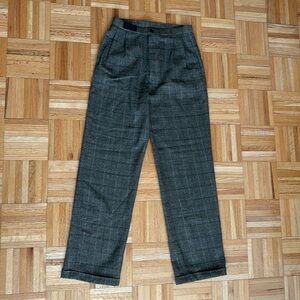 New Wool Blend Work Pants in Check Print